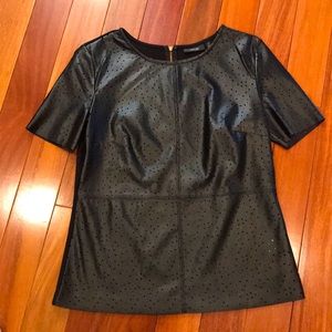 Faux leather top